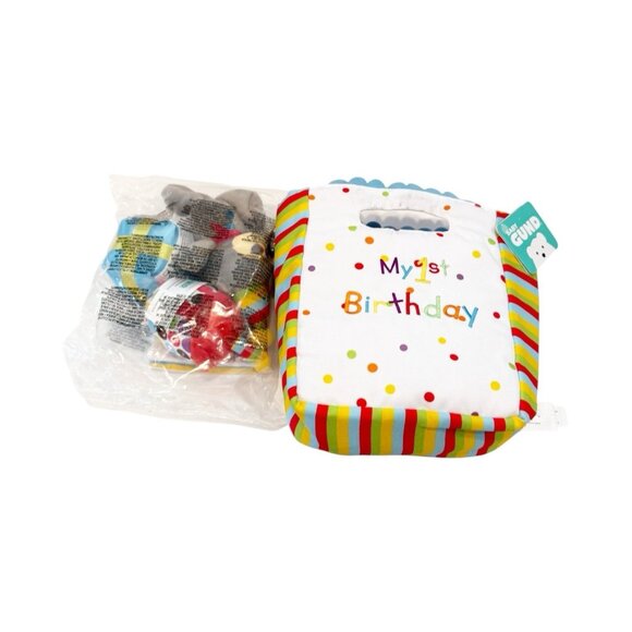 GUND Baby My First Birthday Stuffed Plush Playset 5 Pieces Gift Toys  8" NEW - Picture 3 of 5